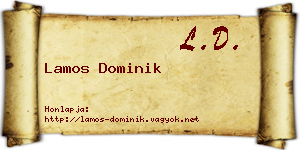 Lamos Dominik névjegykártya